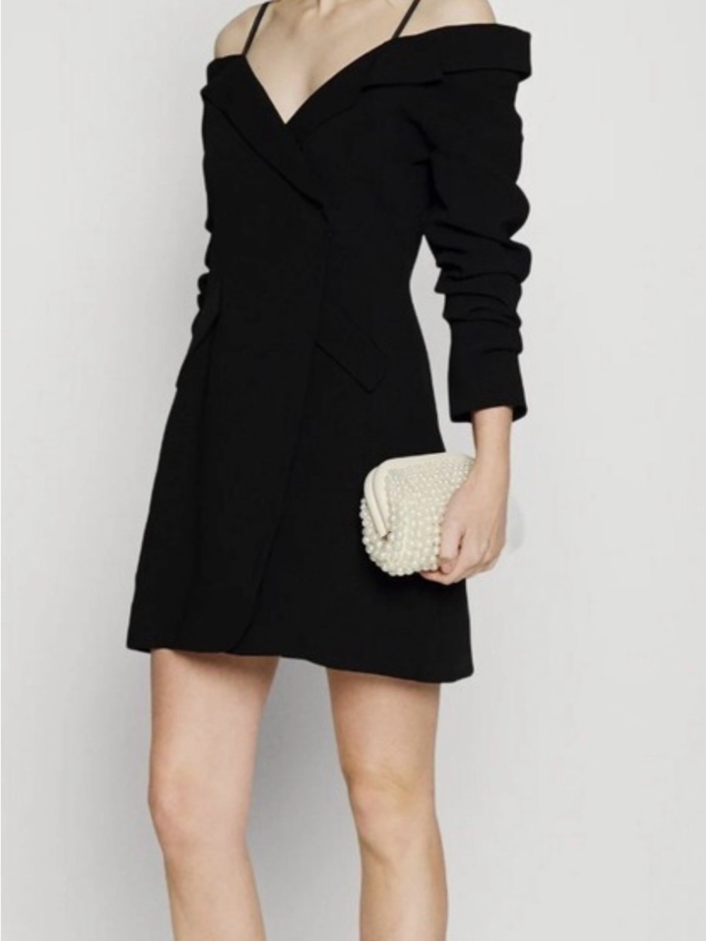 Cinq A Sept Simona Cold Shoulder Mini Blazer Wrap Dress Sz 4